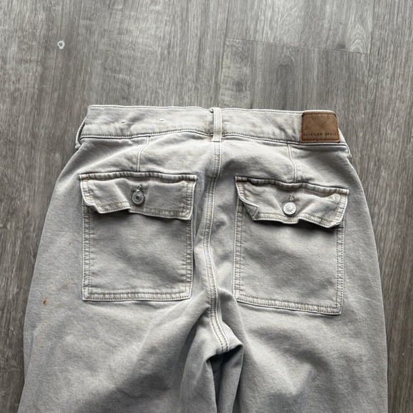 American Eagle Outfitters Women Light Wash Wide Leg Jeans Stretch Long Size 6 - Picture 8 of 9